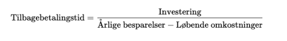 Beregning af tilbagebetalingstid