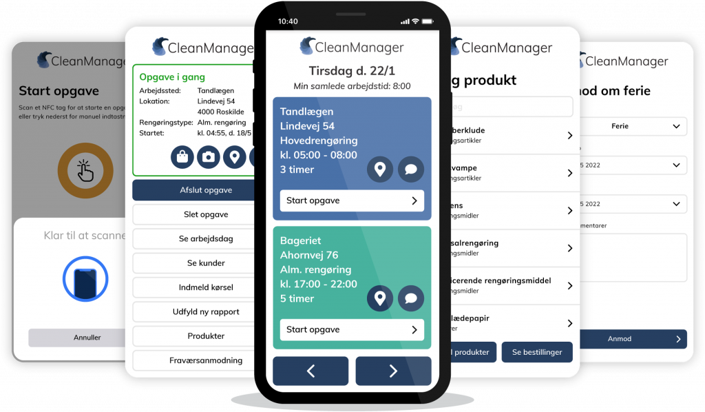 Billeder af smartphone er vise CleanManager appen